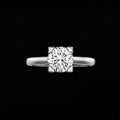 The Quadrant Round Solitaire Ring | 18K Solid Gold 1-Carat Round Brilliant Lab Diamond Engagement Ring with Architectural Square Prongs