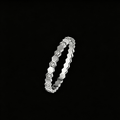The Honeycomb Glint Band | 18K Solid White Gold Geometric Alternating Lab Diamond Stackable Ring