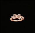 The Cross Destiny Ring | 18K Solid Rose Gold Pave Lab Diamond Interlocking Promise Ring