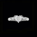 The Amour Heart Three-Stone Ring | 18K Solid Gold 1-Carat Heart-Shaped Lab Diamond Engagement Ring with Tapered Baguette Side Diamonds