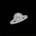 The Aura Stellar Ring | 18K Solid White Gold Round Halo Lab Diamond Engagement Ring