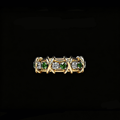 The Solar Verdant Eternity Ring | 18K Solid Yellow Gold Alternating Emerald and Lab Grown Diamond Interlocking X Woven Band