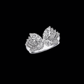 The Metamorphosis Butterfly Ring | 18K Solid White Gold Marquise & Pear Cut Lab Diamond Tiered Pavé Winged Cocktail Band