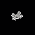 The Couture Ribbon Bowknot Ring | 18K Solid White Gold Baguette & Round Cut Lab Diamond 3D Sculptural Openwork Cocktail Band