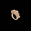The Sunkissed Glow Cylinder Ring | 18K Solid Rose Gold Multi-Layer Geometric Barrel Pave Lab Diamond Textured Statement Band