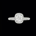 The Royal Cushion Halo Ring | 18K Solid Gold 1-Carat Cushion-Cut Lab Diamond Engagement Ring with Micro-Pavé Diamond Band
