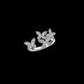 The Fluttering Symphony Open Ring | 18K Solid White Gold Multi-Butterfly Cluster Marquise-Style Lab Diamond Between-the-Finger Statement Band