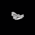 The Couture Ribbon Bow Ring | 18K Solid Gold Fluid Asymmetric Silk Knot Full Micro-Pavé Lab Diamond High Jewelry Statement Band