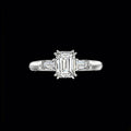 The Legacy Emerald Three-Stone Ring | 18K Solid Gold 1-Carat Emerald-Cut Lab Diamond Engagement Ring with Tapered Baguette Side Diamonds
