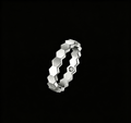 The Honeycomb Essence Band | 18K Solid White Gold Geometric Lab Diamond Stackable Ring