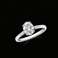 The Aura Oval Solitaire Ring | 18K Solid Gold 1-Carat Oval-Cut Lab Diamond Engagement Ring with Sleek Tapered Plain Band